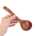 thumbnail image 4 of Unique Bargains Home Wood Hanging Hole Design Cooking Porridge Soup Hot Pot Spoon Ladle Brown, 4 of 4