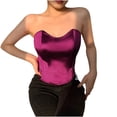 thumbnail image 2 of Womens Fashion Solid Fishbone Girdling Slim Backless Tanks Top Short Breast Wrap, 2 of 6