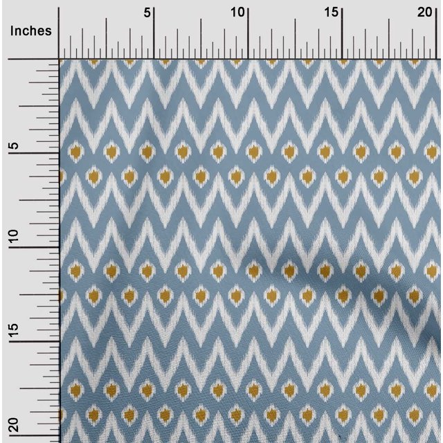 oneOone Tissu en Coton et Soie Chevron Ikat Décor Tissu Imprimé BTY 42 Pouces de Large