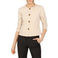 thumbnail image 2 of INSPIRE CHIC Women's Lightweight Jacket Button Vintage Fall Short Jacket with Pockets M Beige, 2 of 8