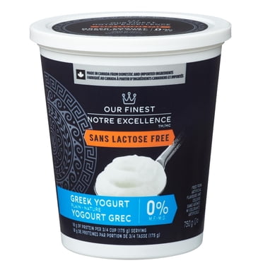 Yogourt grec nature sans lactose 0 % M.G. Notre Excellence