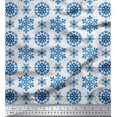 thumbnail image 1 of Soimoi Rayon Fabric Snow Flakes Floral Print Sewing Fabric Yard 42 Inch Wide, 1 of 3