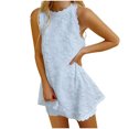 thumbnail image 2 of zanvin Robes d'Invitée de Mariage pour Femmes, Robe d'Été Unie pour Femmes Style Frais Couleur Unie Débardeur en Dentelle Brodée à Col Rond, 2 of 5