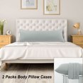 thumbnail image 3 of PiccoCasa 2Pcs Body Pillowcases Microfiber Pillow Covers, Queen Light Grey, 3 of 9