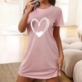 thumbnail image 2 of Amzcrzy Pyjamas pour Femmes Mode Imprimé Cœur Valentines Day Robe Décontractée Confortable à Manches Courtes Chemises de Nuit pour Femmes Valentines Day Cadeaux, 2 of 9