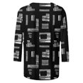 thumbnail image 5 of 2025 Femmes Décontracté Imprimé O Manches Courtes Vestes de Sarrau Col Manches Trois Quarts Femmes Col Roulé Manches Longues Hauts T-Shirt, 5 of 5