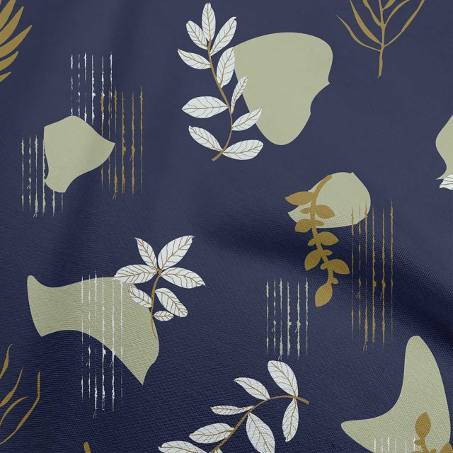 oneOone Silk Tabby Navy Blue Fabric Abstracts Fabric For Sewing Printed Craft Fabric By The Yard 42 Inch Wide