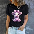 thumbnail image 4 of Meichang T-Shirts Graphiques pour Femmes, T-Shirts de la Saint-Valentin, Imprimé Amour Doux, Manches Courtes, Col Rond, Chandail Ample, Hauts de Vacances Décontractés, 4 of 5