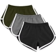 thumbnail image 2 of Timegard 3pc Womens Yoga Short Elastic Waisted Summer Athletic Running Active Sports Shorts Sweatshorts, 2 of 7
