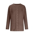 thumbnail image 4 of Timegard Plus Size Knit Tops for Women Crewneck Long Sleeve Sweaters Pullover Fall Winter Solid Color, 4 of 6