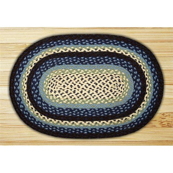 Capitol Earth Rugs 03-312 Tapis Tressé en Jute Bleuet-Crème