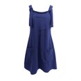 thumbnail image 4 of FAIWAD Robes Salopettes pour Femmes Été Entraînement Robe d'Été Filles Bretelle Ajustable Robe Trapèze Mini avec Poches, 4 of 5