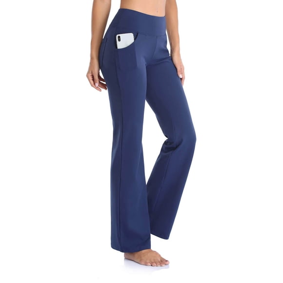 Women Yoga Pants High Waist Flare Leggings Wide Straight Leg Sports Trousers Flared Trousers With Pocket For Yoga Fitness Womens Yoga Pants with Pocket Big Girls Yoga Pants with Pockets Yoga