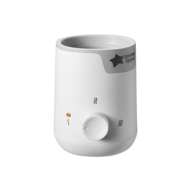 Tommee Tippee Chauffe-Biberon et Chauffe-Aliments Easi-Warm en Blanc avec Bord Gris, Doté d'Un Cadran de Contrôle de Température avant avec Trois Réglages de Chaleur Indiqués par des Icônes de Vapeur et un Voyant orange, Conçu pour Réchauffer Délicatement les Biberons et les Pots à Aliments Uniformément afin de Préserver les Nutriments.