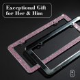 thumbnail image 2 of SNNROO Handcrafted Rhinestone Bling License Plate Frames for Women  Men 2 Pack Bedazzled Cover (Pink), 2 of 6