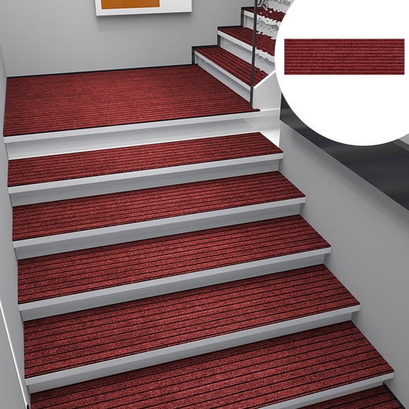 Horizontal Striped Brushed Stair Mats for Stairs | Absorbent Non Slip Step Mats | Sound Insulation Carpet for Indoor Home Staircase | Household Stair Treads