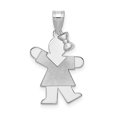 thumbnail image 1 of 14K White Gold Small Girl w/Bow on Right Engravable Charm, 1 of 2