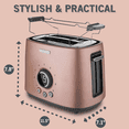 thumbnail image 3 of Sencor STS-6055RS 2-Slice Premium Metallic Toaster with Digital Button and Toaster Rack (Rose), 3 of 4