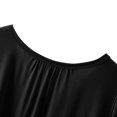 thumbnail image 4 of AherBiu Ensembles de Pyjama Grande Taille pour Femmes 2 Pcs Col Ras du Cou Manches Courtes à Revers Hauts à Volants avec Shorts de Pyjama Vêtements d'Intérieur Vêtements de Nuit, 4 of 7