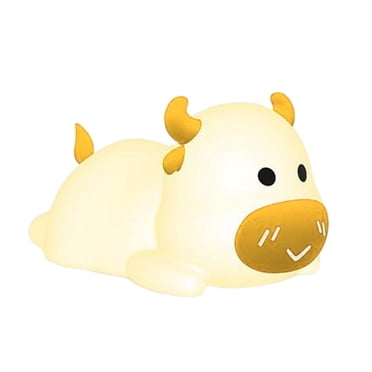 Binwennn Cute Cow Night Light Portable Silicone Animal Lamp For Bedroom Color Changing Led Light With Sensor Control For Kids And Nursery Room Lighting Indoor Solar Lights for Home Night Light with