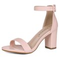 thumbnail image 1 of BLISSFUL STEP Women's Chunky Heel Open Toe Ankle Strap Sandals, 1 of 7