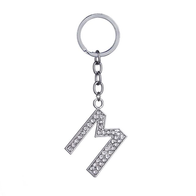 Up to 65% Off 26 Letters Key Ring Chain Unisex Keychain Fashion New Alphabet Keyring Gift Necklace Rings Earring Jewelry on Clearance