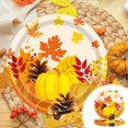 thumbnail image 4 of Amzcrzy Paper Tableware Thanksgiving Paper Plates Festive Fall Pumpkin and Maple Leaves Pattern Disposable Tableware for Fall Harvests Party Christmas Decorations Halloween Decorations Fall Decor, 4 of 6