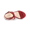 thumbnail image 4 of BLISSFUL STEP Chaussures pour Femmes Sandales Espadrilles à Talon Compensé Slingback à Brides Croisées Rouge 8,5, 4 of 8