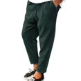 thumbnail image 1 of Innerwin Bottoms Drawstring Mens Trousers Holiday Elastic Waist Leisure Pants Green L, 1 of 4