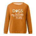 thumbnail image 4 of IROINID Économies Hauts à Manches Longues pour Femmes T-shirt Imprimé Blouse Col Rond Hauts de Détente Chandail en Molleton, Jaune, 4 of 4