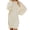 Beige, variant on Women Winter Sweater Knit Turtleneck Warm Long Sleeve Pocket Mini Sweater Dress