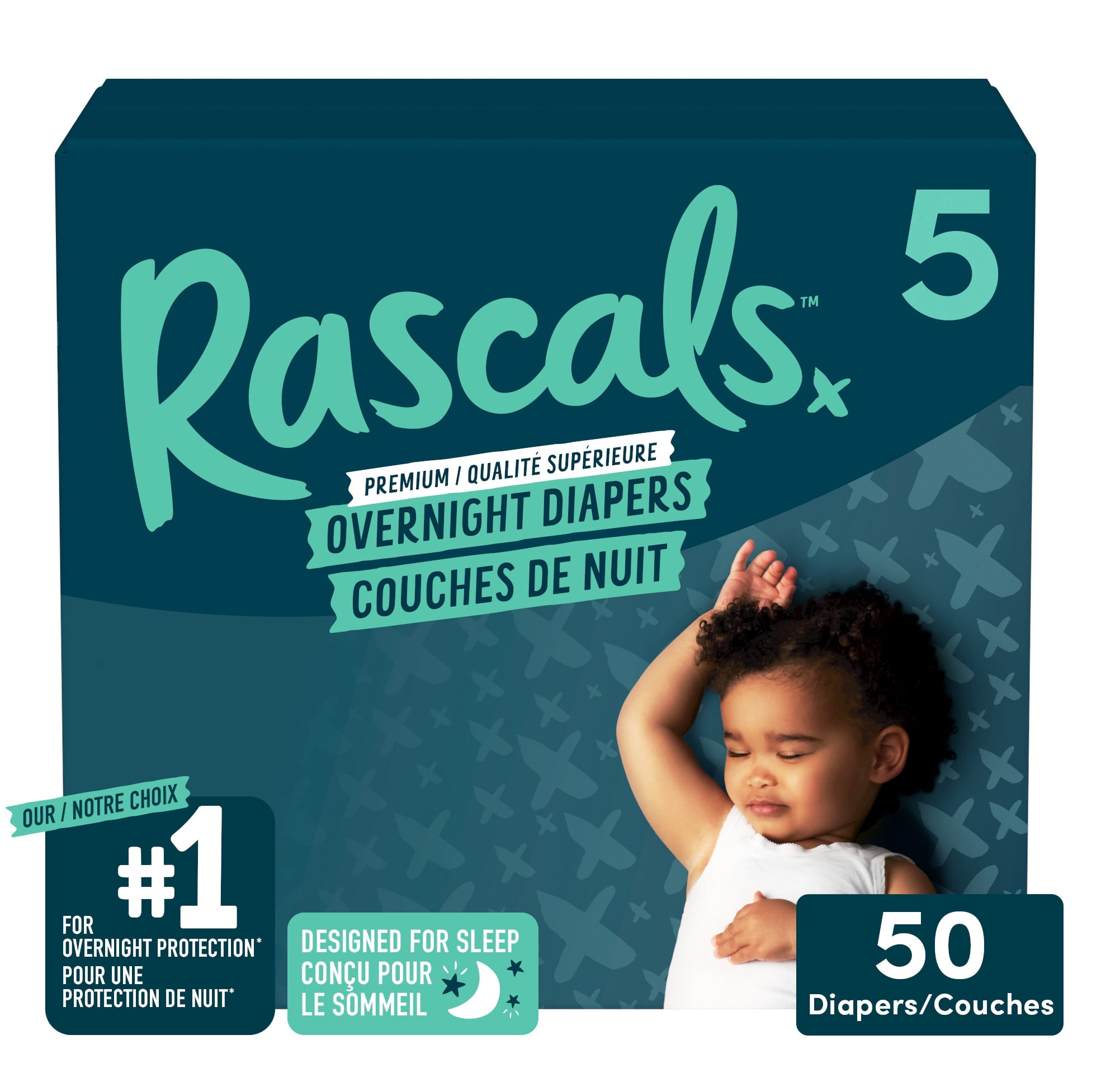 Couches de nuit Rascals, Taille 5, 50 unités