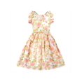 thumbnail image 1 of Robe Fille Rose Fleur Manches à Volants Croisée Princesse Vintage 6 Ans, 1 of 8