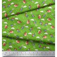 thumbnail image 3 of Soimoi Moss Georgette Fabric Dot,Cloud & Bird Cartoon Print Fabric by Yard 42 Inch Wide, 3 of 3