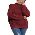 thumbnail image 1 of MesaSe Automne Hiver Femmes Col Roulé Pull à Manches Longues en Vrac Gros Pull en Tricot, 1 of 7