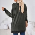 thumbnail image 4 of Timegard Tops for Women High Neck Long Sleeve Side Split Color Block Tshirts Fall Casual Loose Tops, 4 of 6
