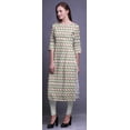 thumbnail image 2 of Bimba Robe Kurti Longue Imprimée Tunique Droite Manches 3/4 Robes pour Femmes Haut, 2 of 6