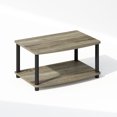 thumbnail image 2 of Furinno Turn-N-Tube 2-Tier Multipurpose Printer Stand Display & Storage Shelf, French Oak/Black, 2 of 6