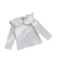 thumbnail image 3 of LYMAYTER Kids Girls Ruffle Collar Undershirts Sweet Cute Spring Autumn Undershirts for Baby 2-8Y, 3 of 6