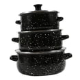 thumbnail image 4 of Siruishop 3 Pieces Enamel Stockpot with Lid Slow Cooker for Restaurant Wedding Kitchen black, 4 of 8