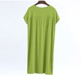 thumbnail image 2 of Besolor Chemises de Nuit Grande Taille pour Femmes Été Confortables à Manches Courtes Col Ras du Cou Vêtements de Nuit Chemises de Sommeil Robe de Nuit, 2 of 5