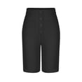 thumbnail image 4 of Timegard Shorts for Women High Waist Button Straight Leg Solid Color Comfy Casual Workout Half Pants, 4 of 5