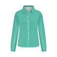 thumbnail image 5 of Besolor Button Down Shirts for Women Solid Color Long Sleeve Colared Tops Loose Office Blouses for Casual Work, 5 of 5