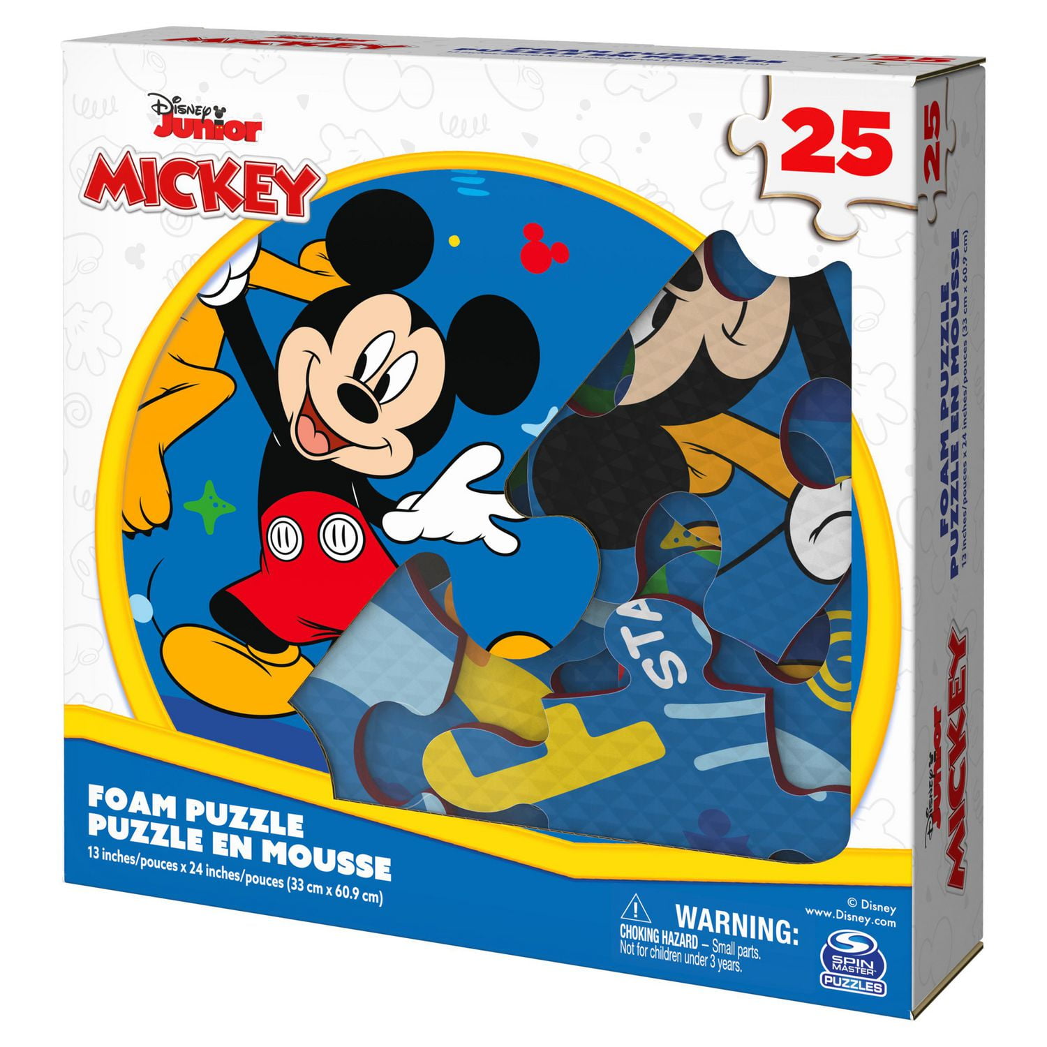 Mickey Mouse, puzzle spongieux en mousse 25 pièces Disney Junior Clubhouse Pluto Fun Starts Here, pour les enfants de 4 ans et plus