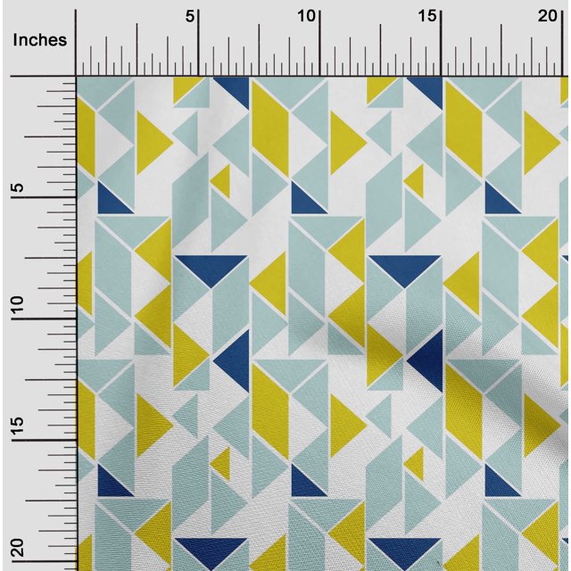 oneOone Polyester Lycra Fabric Parallelogram & Triangle Geometric Printed Craft Fabric BTY 56 Inch Wide