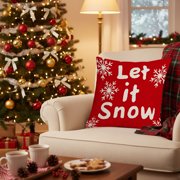 Herunwer Happy Winter Throw Pillow Covers Merry Cotton Pillowcase Personalized Cushion Cover Room Bedroom Sofa Decoration