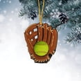 thumbnail image 2 of Personalized Acrylic Softball Glove Ornament, Custom Name Flat Design, Gift for Softball Players Lovers, 2 of 4