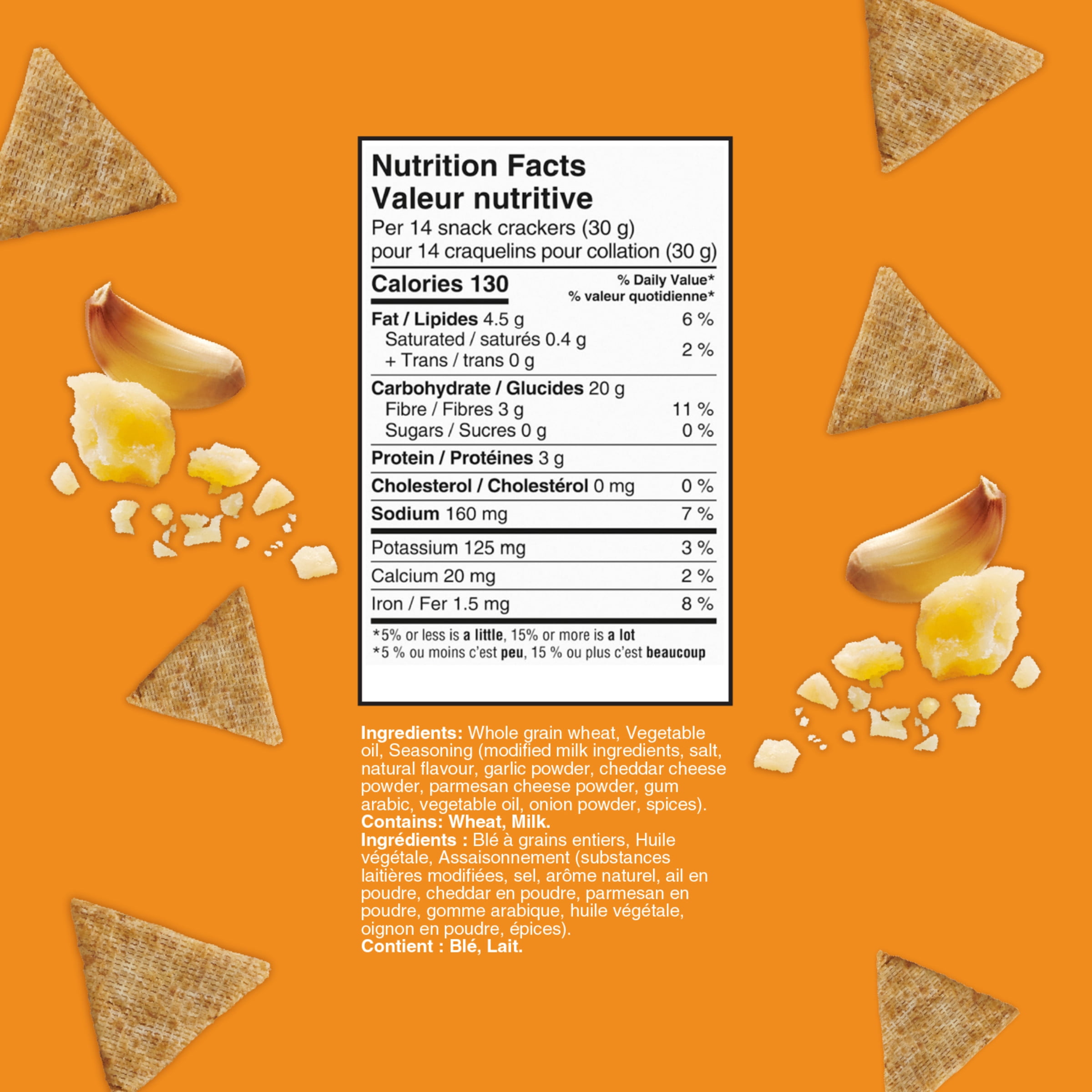 TRISCUIT minces et croquants, à saveur de parmesan et ail craquelins