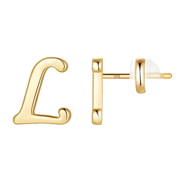 XZNGL Gold 26 Alphabet Stud Earrings With Gold Plated Finish Womens Earrings