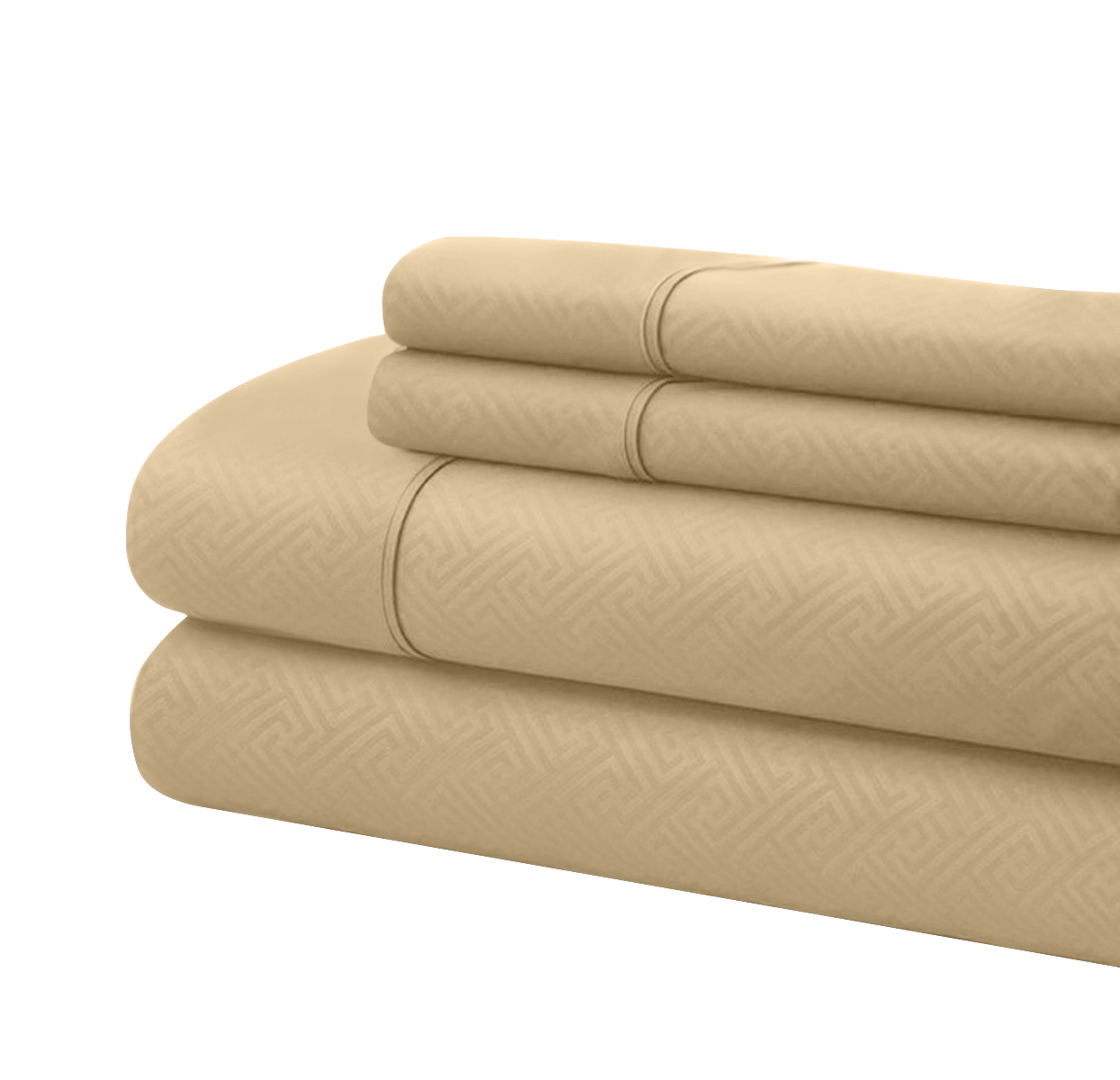 Bassano 1800 Series Embossed Deep Pocket Sheet Set - Super Soft & Wrinkle Free - Luxurious Bed Sheets Set (Queen, Taupe)